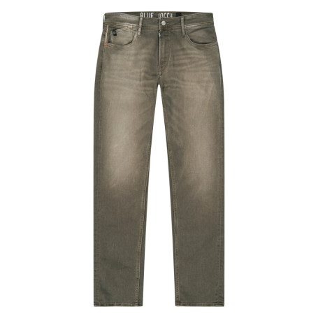 Jean en coton mélangé taupe coupe slim pourvu...