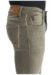 Thumbnail Jean en coton mélangé taupe coupe slim pourvu d'une fermeture par zip et bouton - Image 4