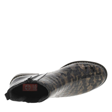 Boots en cuir bronze à talon décroché bas avec...