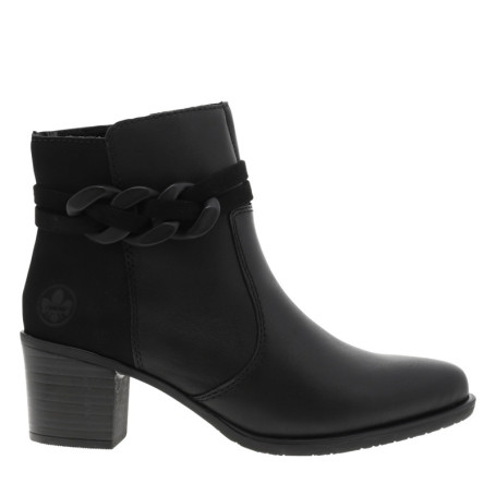 Boots en cuir noires à talon décroché moyen...