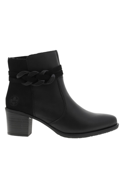 Boots en cuir noires à talon décroché moyen...