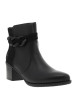 Thumbnail Boots en cuir noires à talon décroché moyen avec un zip et boucles décoratives - Image 2