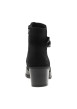 Thumbnail Boots en cuir noires à talon décroché moyen avec un zip et boucles décoratives - Image 4