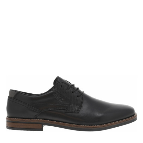 Derbies en cuir noir à talon décroché bas et à...