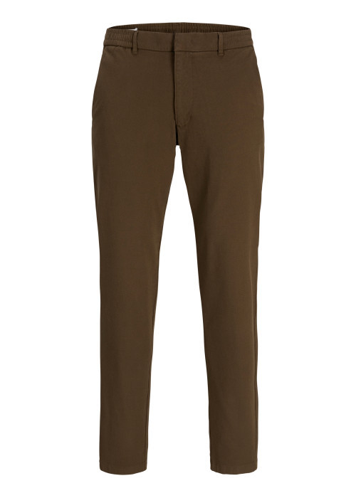 Pantalon chino en coton marron à coupe droite...