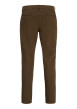 Thumbnail Pantalon chino en coton marron à coupe droite pourvu d'une taille élastiquée - Image 2
