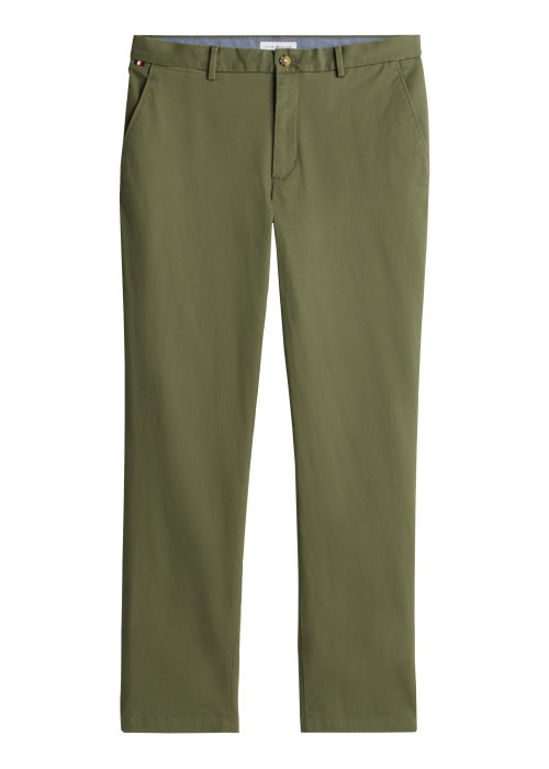 Pantalon chino Denton en coton kaki à coupe...