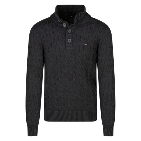 Pull en coton gris avec une coupe droite pourvu...