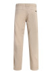 Thumbnail Pantalon chino en coton beige à coupe droite pourvu de passants pour la ceinture - Image 2