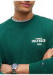 Thumbnail Sweat en coton vert pourvu d'une coupe droite et d'un col rond - Image 4