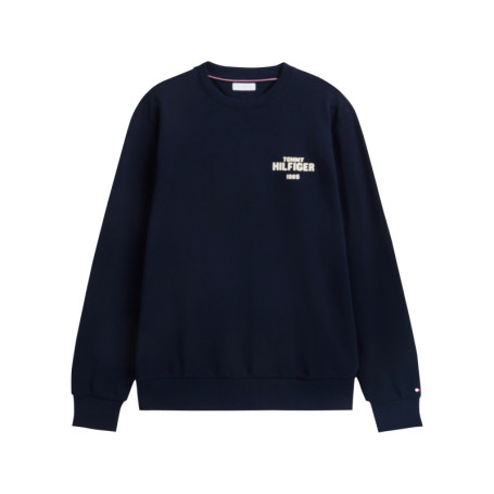 Sweat en coton marine pourvu d'une coupe droite...