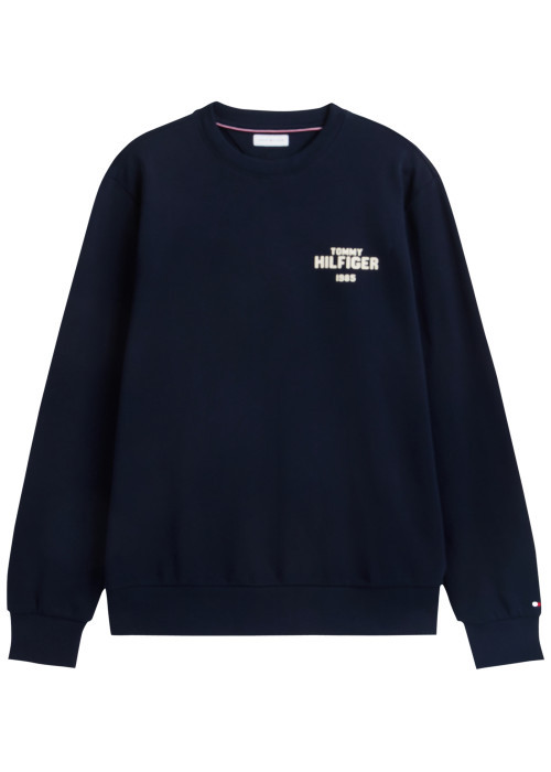 Sweat en coton marine pourvu d'une coupe droite...