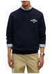 Thumbnail Sweat en coton marine pourvu d'une coupe droite et d'un col rond - Image 2