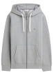 Thumbnail Sweat zippé gris pourvu d'une coupe droite et d'un col à capuche