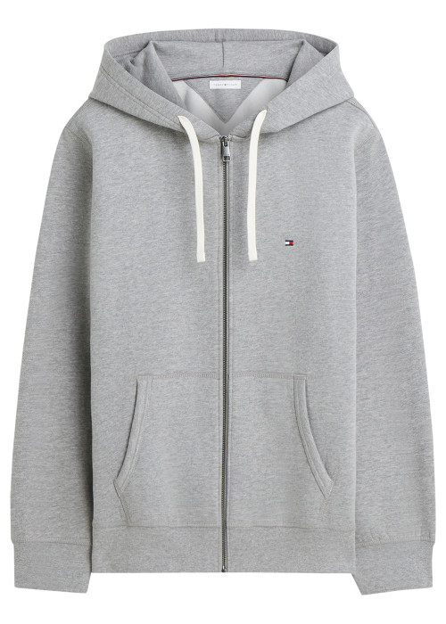 Sweat zippé gris pourvu d'une coupe droite et...