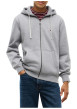 Thumbnail Sweat zippé gris pourvu d'une coupe droite et d'un col à capuche - Image 2