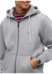 Thumbnail Sweat zippé gris pourvu d'une coupe droite et d'un col à capuche - Image 4