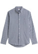 Thumbnail Chemise en coton biologique bleue et blanche à coupe droite et manches longues