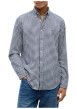 Thumbnail Chemise en coton biologique bleue et blanche à coupe droite et manches longues - Image 2