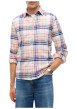 Thumbnail Chemise en coton bleue et écrue à coupe droite pourvue d'un col à revers - Image 2