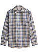 Thumbnail Chemise en coton bleue et écrue à coupe droite pourvue d'un col à revers