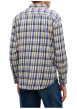 Thumbnail Chemise en coton bleue et écrue à coupe droite pourvue d'un col à revers - Image 3
