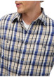 Thumbnail Chemise en coton bleue et écrue à coupe droite pourvue d'un col à revers - Image 4