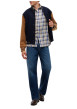 Thumbnail Chemise en coton bleue et écrue à coupe droite pourvue d'un col à revers - Image 5