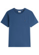 Thumbnail T-shirt en coton biologique bleu pourvu d'une coupe droite et d'un col rond