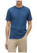 Thumbnail T-shirt en coton biologique bleu pourvu d'une coupe droite et d'un col rond - Image 2