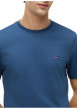 Thumbnail T-shirt en coton biologique bleu pourvu d'une coupe droite et d'un col rond - Image 4