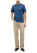 Thumbnail T-shirt en coton biologique bleu pourvu d'une coupe droite et d'un col rond - Image 5