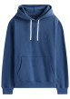Thumbnail Sweat bleu à coupe droite pourvu d'un col à capuche et de manches longues