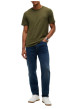 Thumbnail T-shirt en coton biologique kaki pourvu d'une coupe droite et d'un col rond - Image 5