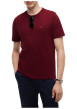 Thumbnail T-shirt en coton biologique bordeaux pourvu d'une coupe droite et d'un col rond - Image 2