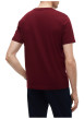 Thumbnail T-shirt en coton biologique bordeaux pourvu d'une coupe droite et d'un col rond - Image 3