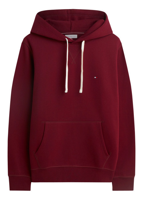 Sweat bordeaux à coupe droite pourvu d'un col à...