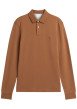 Thumbnail Polo en coton biologique camel à coupe droite pourvu d'un col boutonné