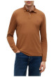Thumbnail Polo en coton biologique camel à coupe droite pourvu d'un col boutonné - Image 2
