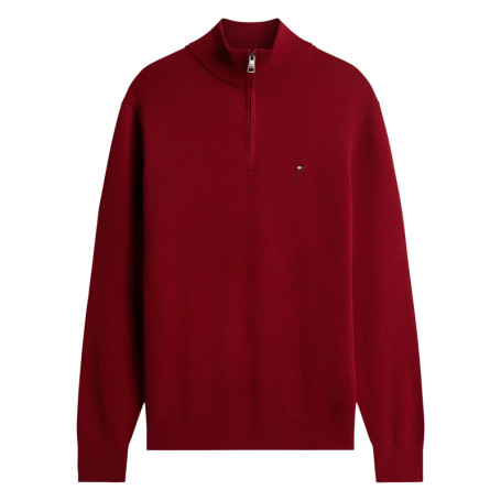 Pull en coton biologique rouge à coupe droite...
