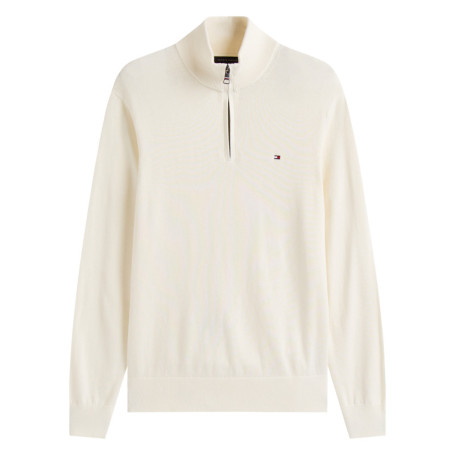 Pull en coton biologique écru à coupe droite...