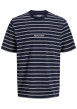 Thumbnail T-shirt en coton biologique marine à rayures pourvu d'une coupe droite
