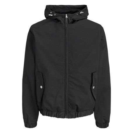 Blouson noir à coupe droite pourvu d'un col à...