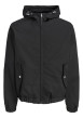 Thumbnail Blouson noir à coupe droite pourvu d'un col à capuche et de manches longues