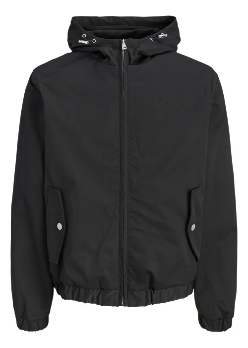 Blouson noir à coupe droite pourvu d'un col à...