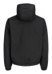 Thumbnail Blouson noir à coupe droite pourvu d'un col à capuche et de manches longues - Image 2