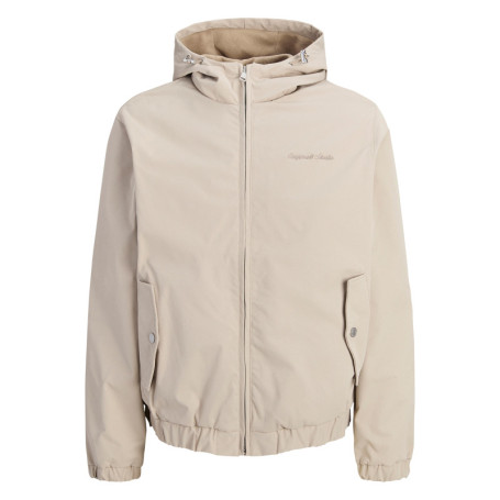 Blouson beige à coupe droite pourvu d'un col à...
