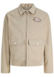Thumbnail Blouson beige à coupe droite pourvu d'un col à revers et de manches longues