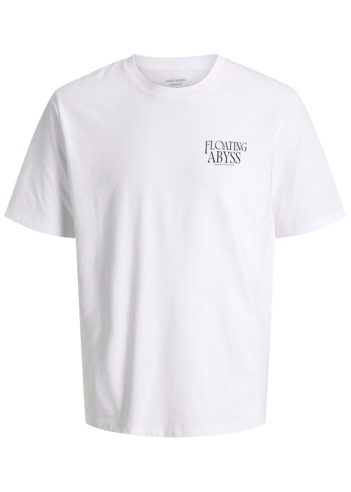 T-shirt en coton blanc imprimé à coupe droite...