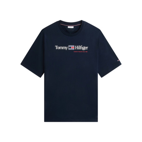 T-shirt marine en coton biologique avec un col...